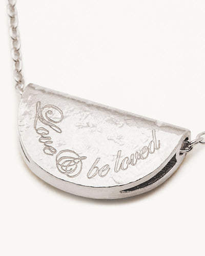 By Charlotte Lotus Birthstone Necklace (January - Garnet), Silver