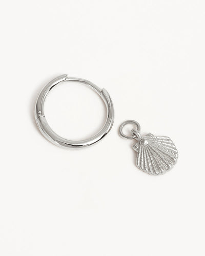 By Charlotte By the Shore Shell Hoops, Silver