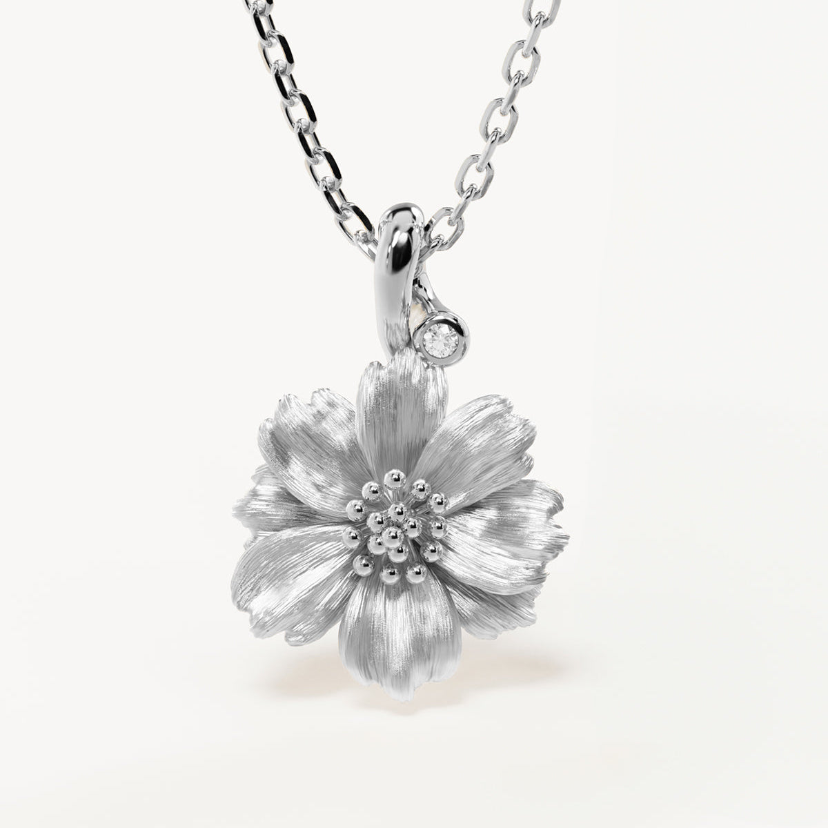 By Charlotte Birth Flower Necklace Cosmos - October, Silver