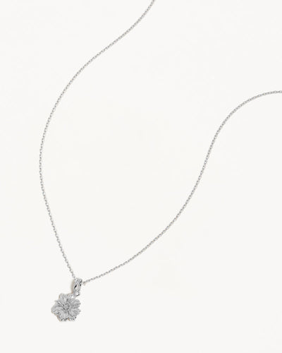 By Charlotte Birth Flower Necklace Cosmos - October, Silver