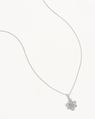 By Charlotte Birth Flower Necklace Narcissus - December, Silver