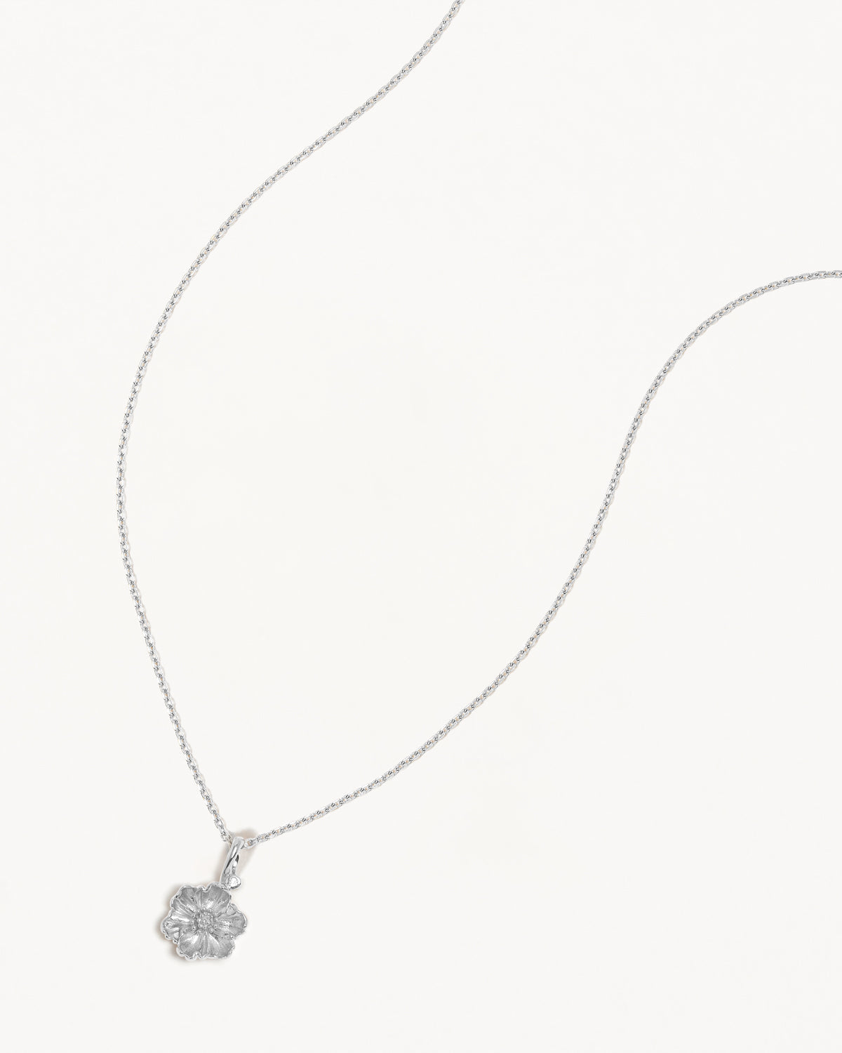 By Charlotte Birth Flower Necklace Poppy - August, Silver