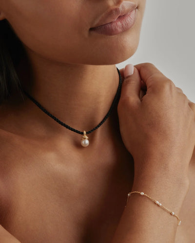 By Charlotte Whispers of Tranquillity Pearl Cord Choker, Gold