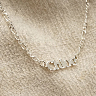 Daisy Personalised Name Necklace, Silver
