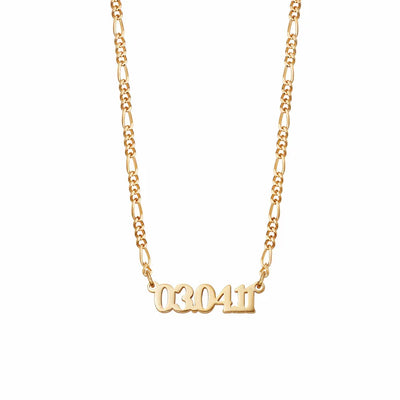 Daisy Personalised Date Necklace, Gold