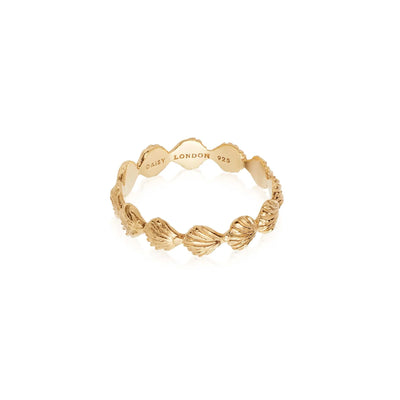 Daisy London Shell Stacking Ring, Gold