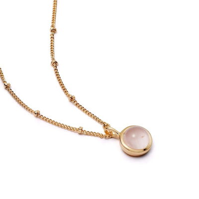 Daisy London Rose Quartz Healing Necklace, Gold