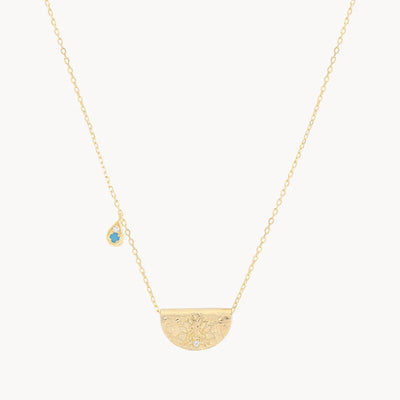 By Charlotte Lotus Birthstone Necklace (December), Gold