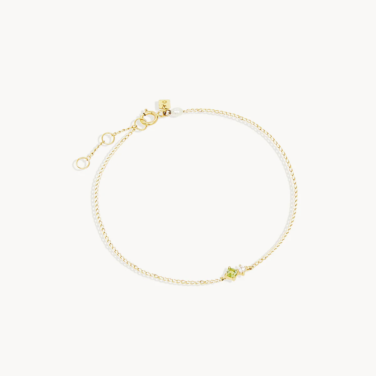 By Charlotte 14k Gold August Peridot Birthstone Bracelet