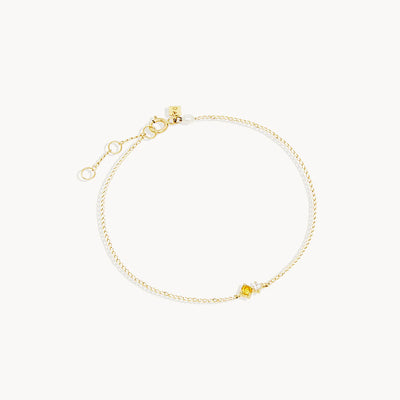 By Charlotte 14k Gold November Citrine Birthstone Bracelet