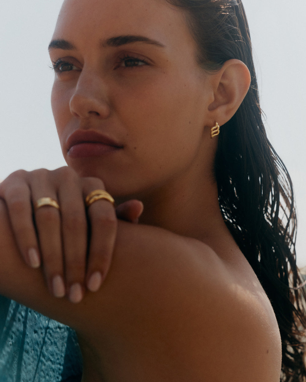 Kirstin Ash Arise Oversized Studs, Gold