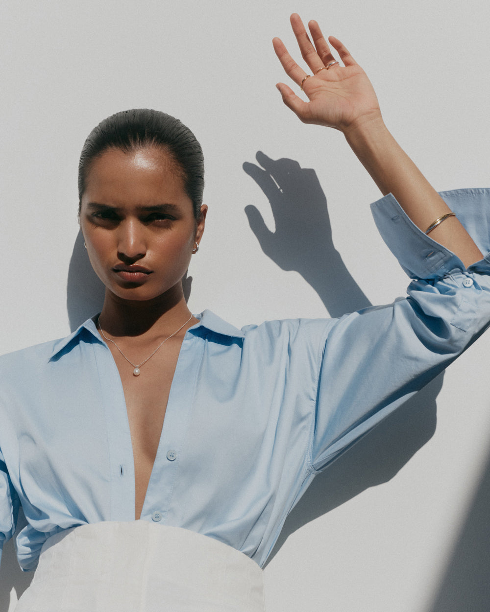 Kirstin Ash Maris Pearl Necklace, Silver