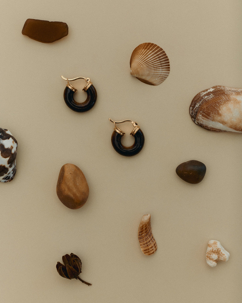 Kirstin Ash Tempo Tigers Eye Hoops, Gold