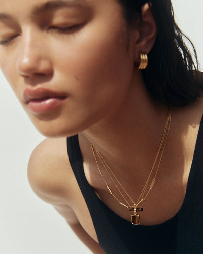 Kirstin Ash Tigers Eye T-Bar Necklace, Gold