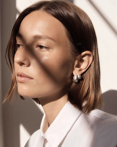 Kirstin Ash Tresor Hoops Medium, Silver