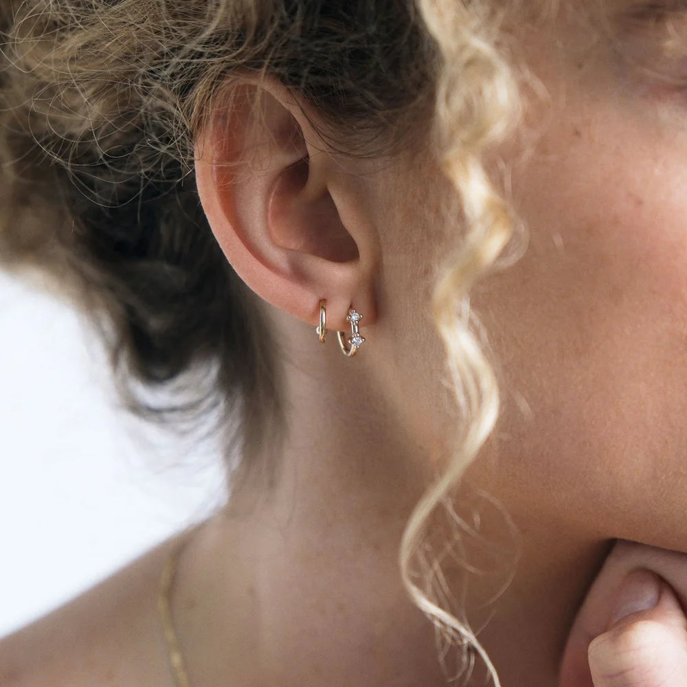 Linda Tahija 9k Gold Sia Hoop Earrings