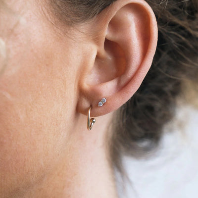 Linda Tahija 9k Gold Twin Diamond Stud Earrings