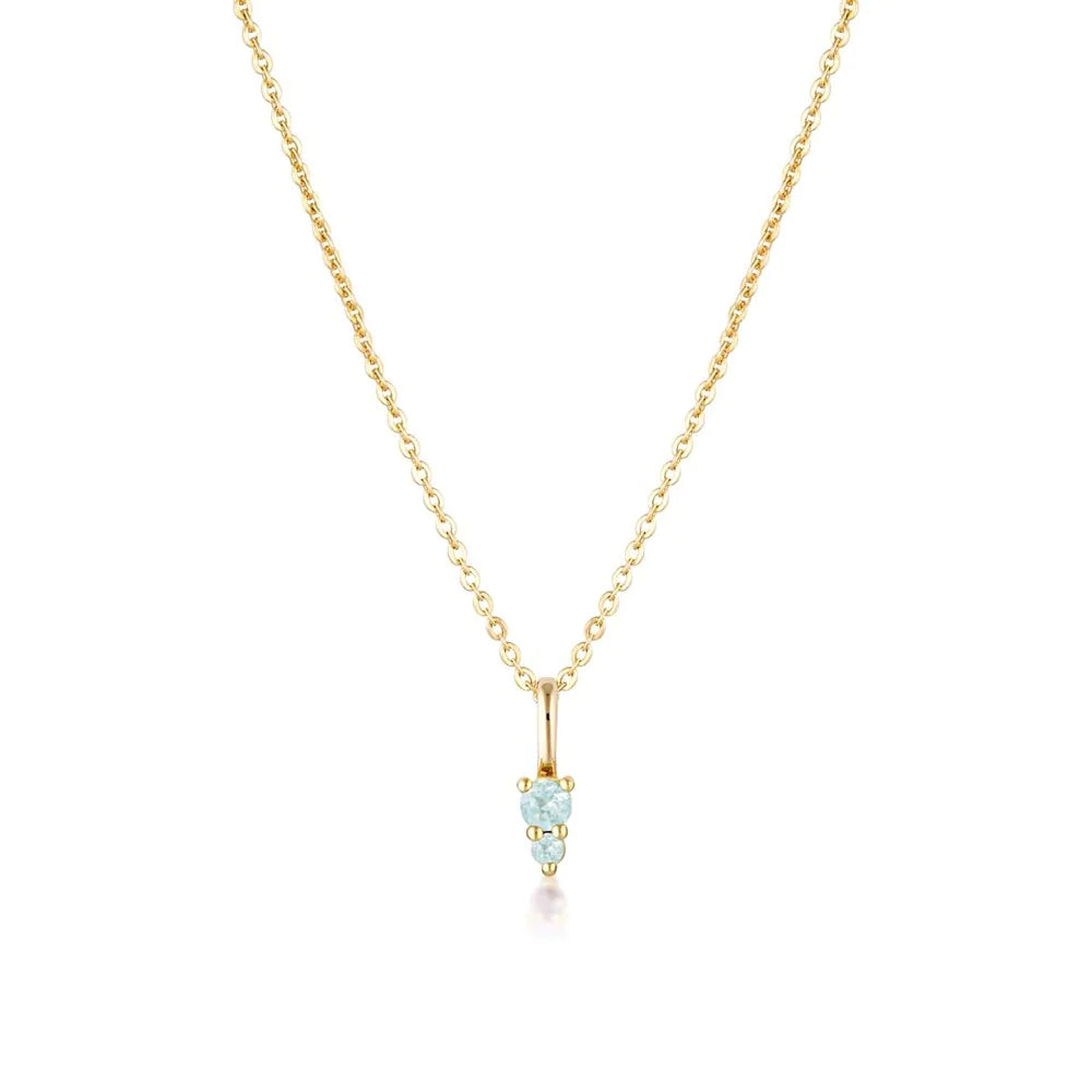 Linda Tahija Binary Gemstone Necklace, Aquamarine, Gold or Silver