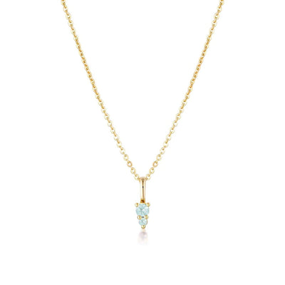 Linda Tahija Binary Gemstone Necklace, Aquamarine, Gold or Silver