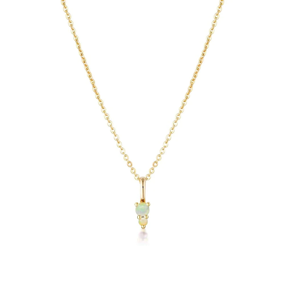 Linda Tahija Binary Gemstone Necklace, Opal, Gold or Silver