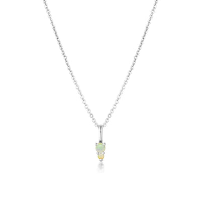 Linda Tahija Binary Gemstone Necklace, Aquamarine, Gold or Silver