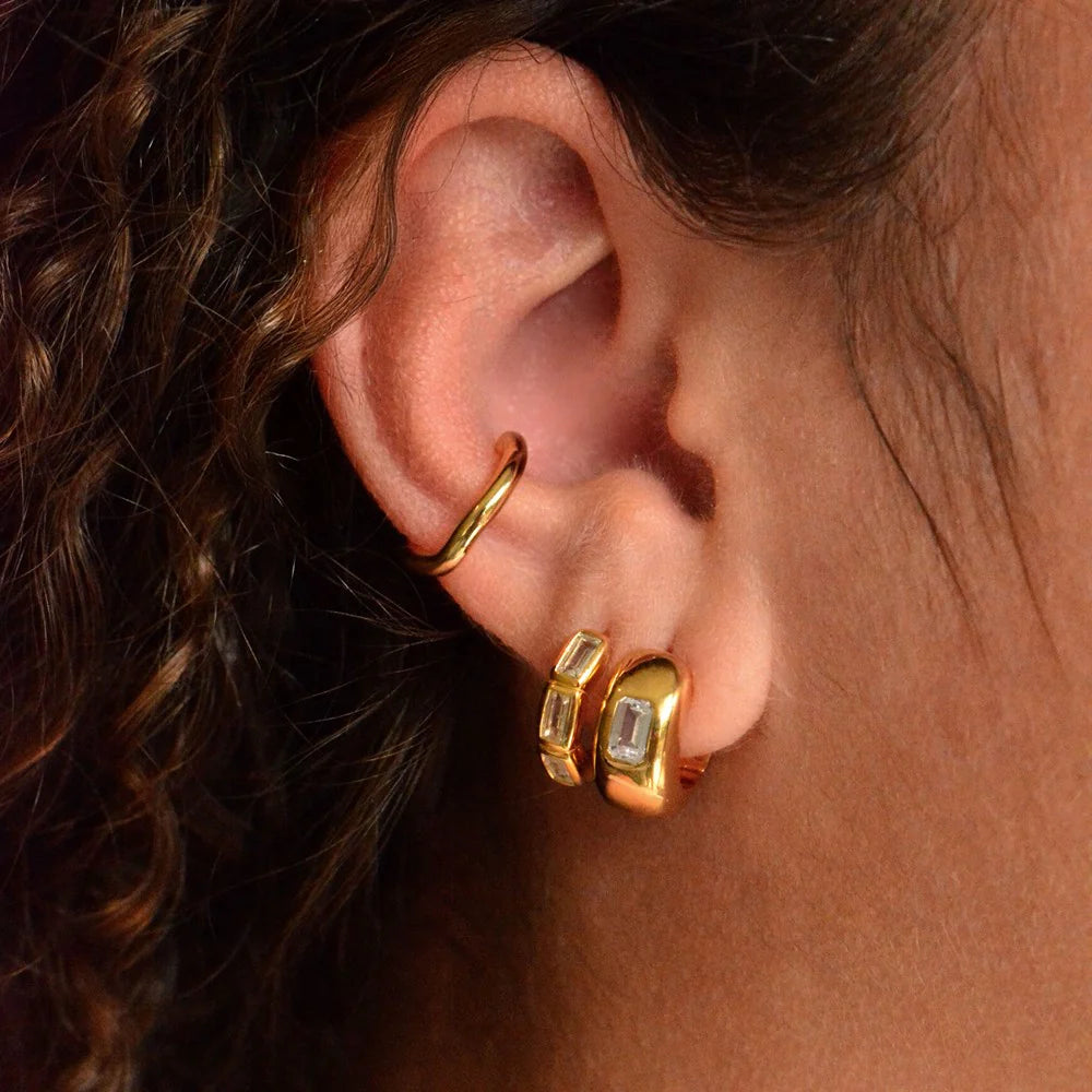 Linda Tahija Calibri Huggie Earrings, Gold