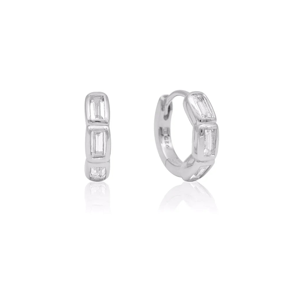 Linda Tahija Calibri Huggie Earrings, Silver