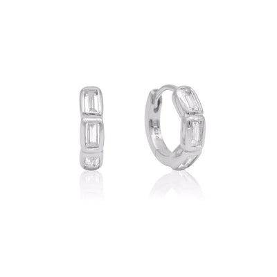 Linda Tahija Calibri Huggie Earrings, Silver