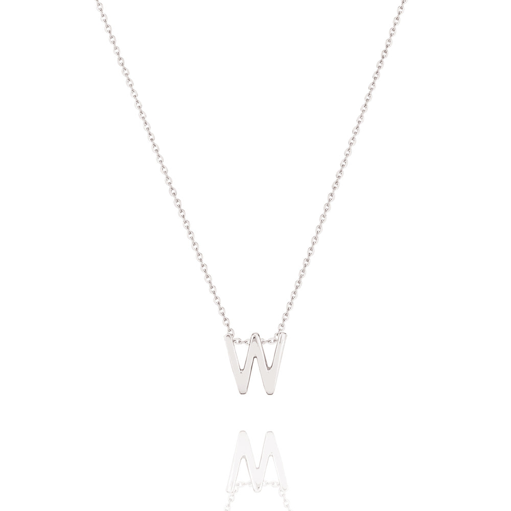 Linda Tahija Letter Necklace, Silver (A-Z)