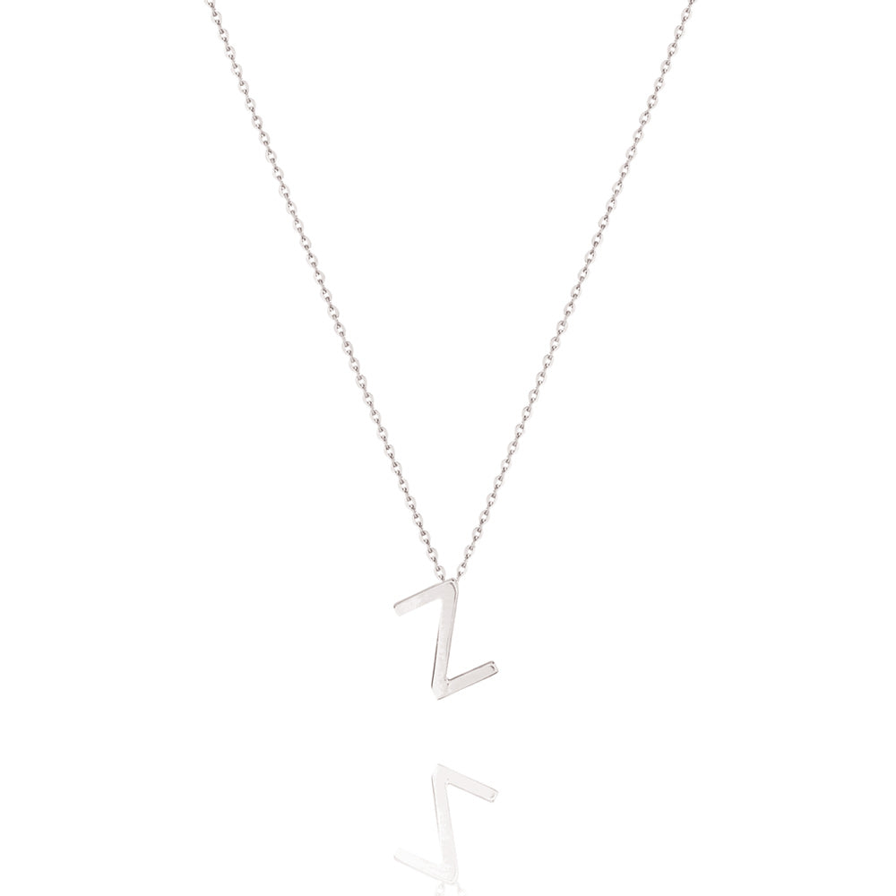 Linda Tahija Letter Necklace, Silver (A-Z)