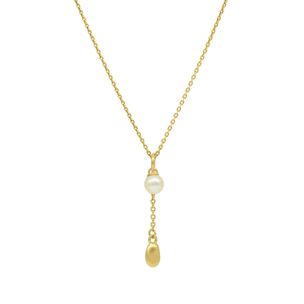 Linda Tahija Lou Pearl Charm Necklace, Gold