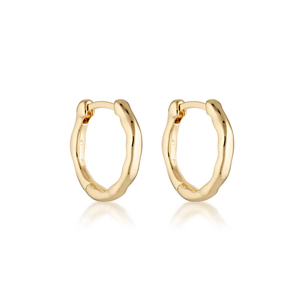 Linda Tahija Relic Hoop Earrings, Gold or Silver