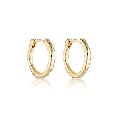 Linda Tahija Relic Hoop Earrings, Gold or Silver