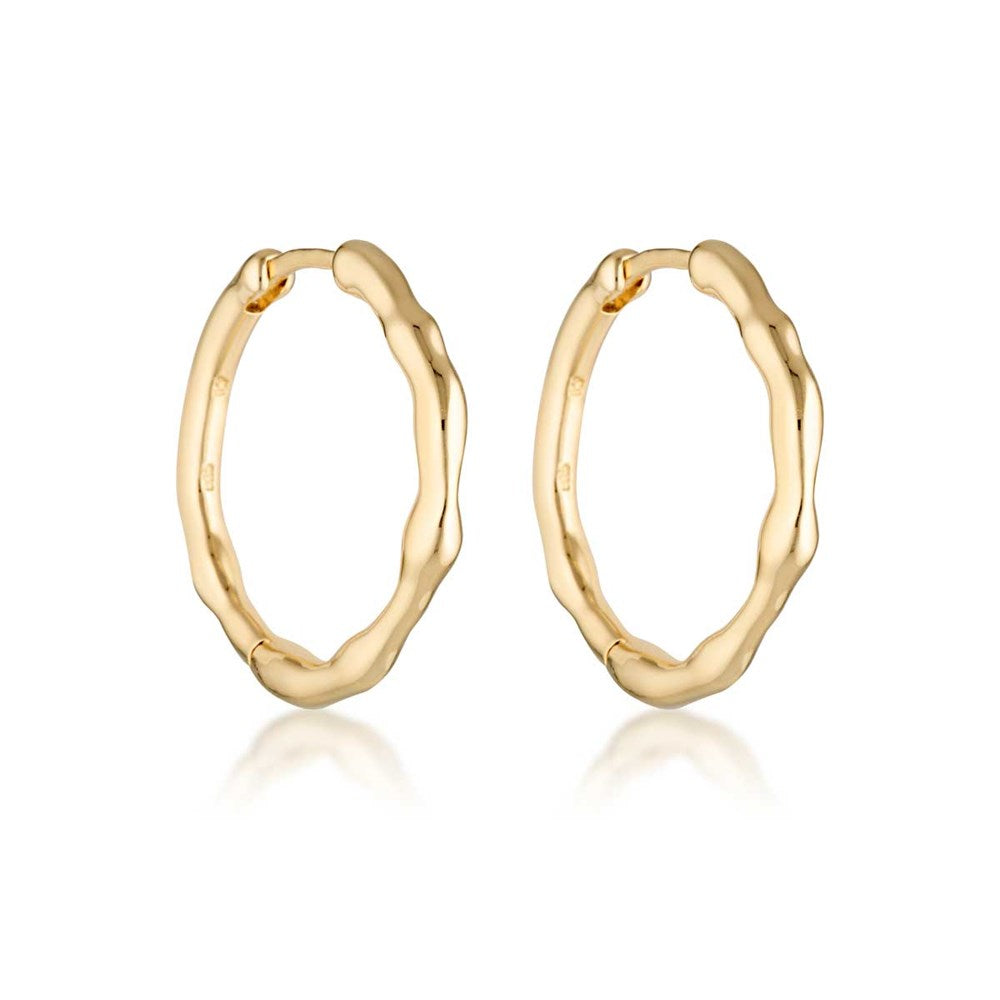 Linda Tahija Relic Max Hoop Earrings, Gold or Silver