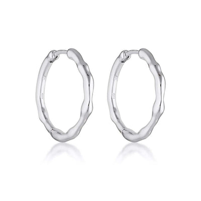 Linda Tahija Relic Max Hoop Earrings, Gold or Silver