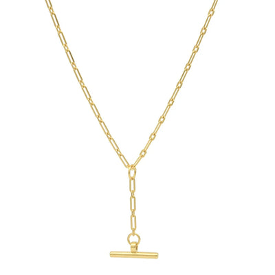 Linda Tahija Requisite T-Bar Necklace, Gold