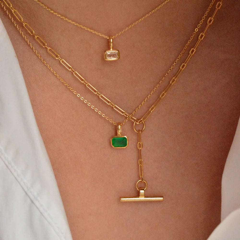 Linda Tahija Requisite T-Bar Necklace, Gold