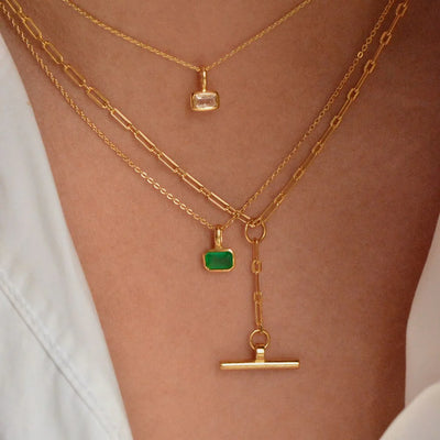 Linda Tahija Requisite T-Bar Necklace, Gold