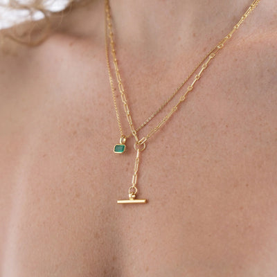 Linda Tahija Requisite T-Bar Necklace, Gold