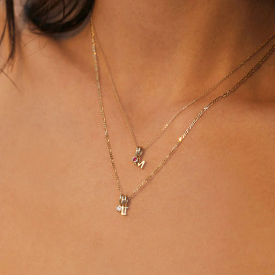 Linda Tahija 9k Gold Tiny Letter Charm