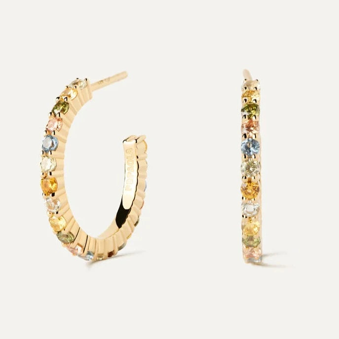 PD Paola Rainbow Hoop Earrings, Gold