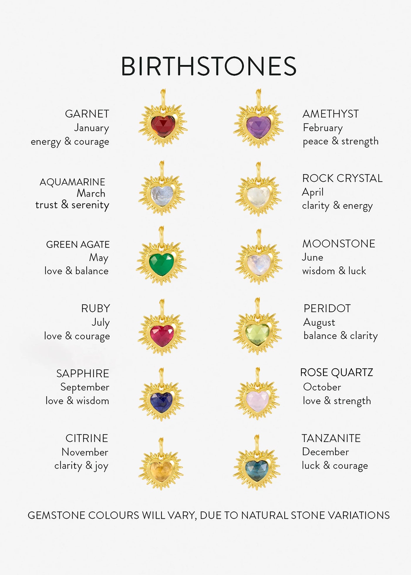 Rachel Jackson Electric Love April Birthstone Heart Necklace, Gold