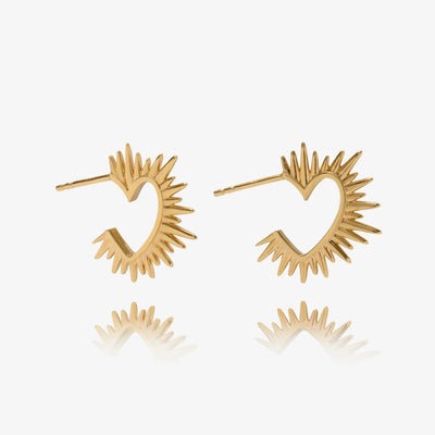 Rachel Jackson Electric Love Heart Hoop Earrings, Gold