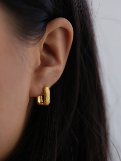 Temple of the Sun Alida Square Hoops, Gold