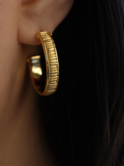 Temple of the Sun Arete Hoops, Gold