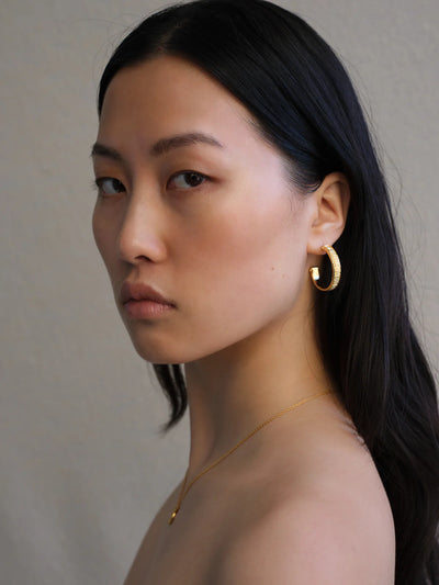 Temple of the Sun Arete Hoops, Gold