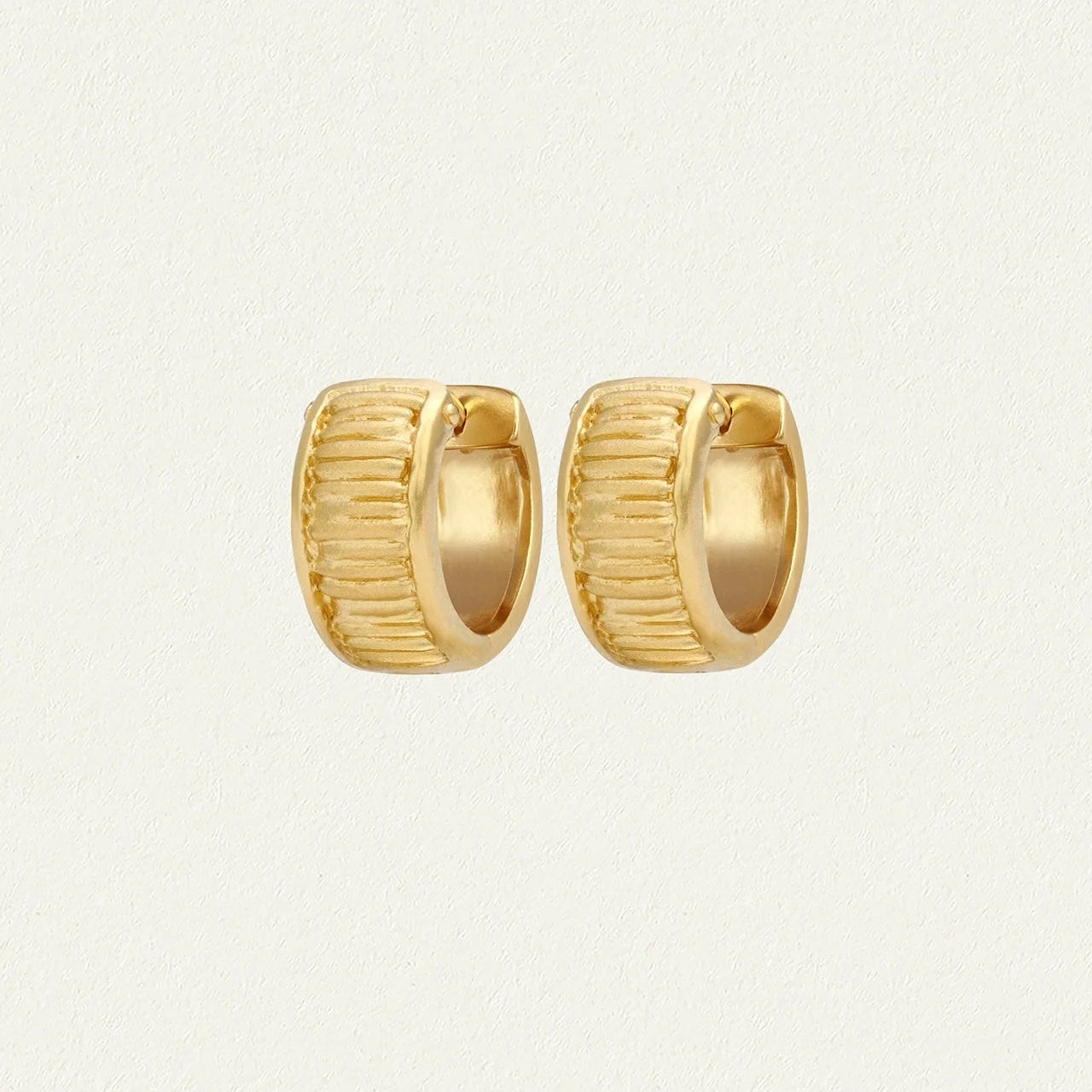 Temple of the Sun Arete Wide Huggies, Gold