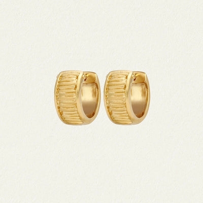 Temple of the Sun Arete Wide Huggies, Gold