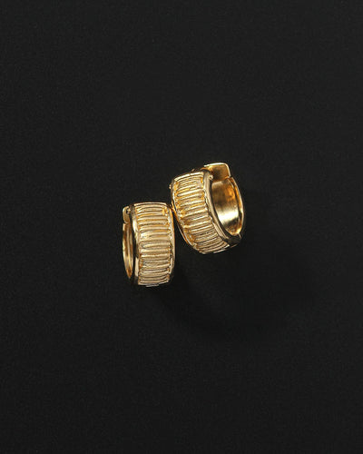 Temple of the Sun Arete Wide Huggies, Gold