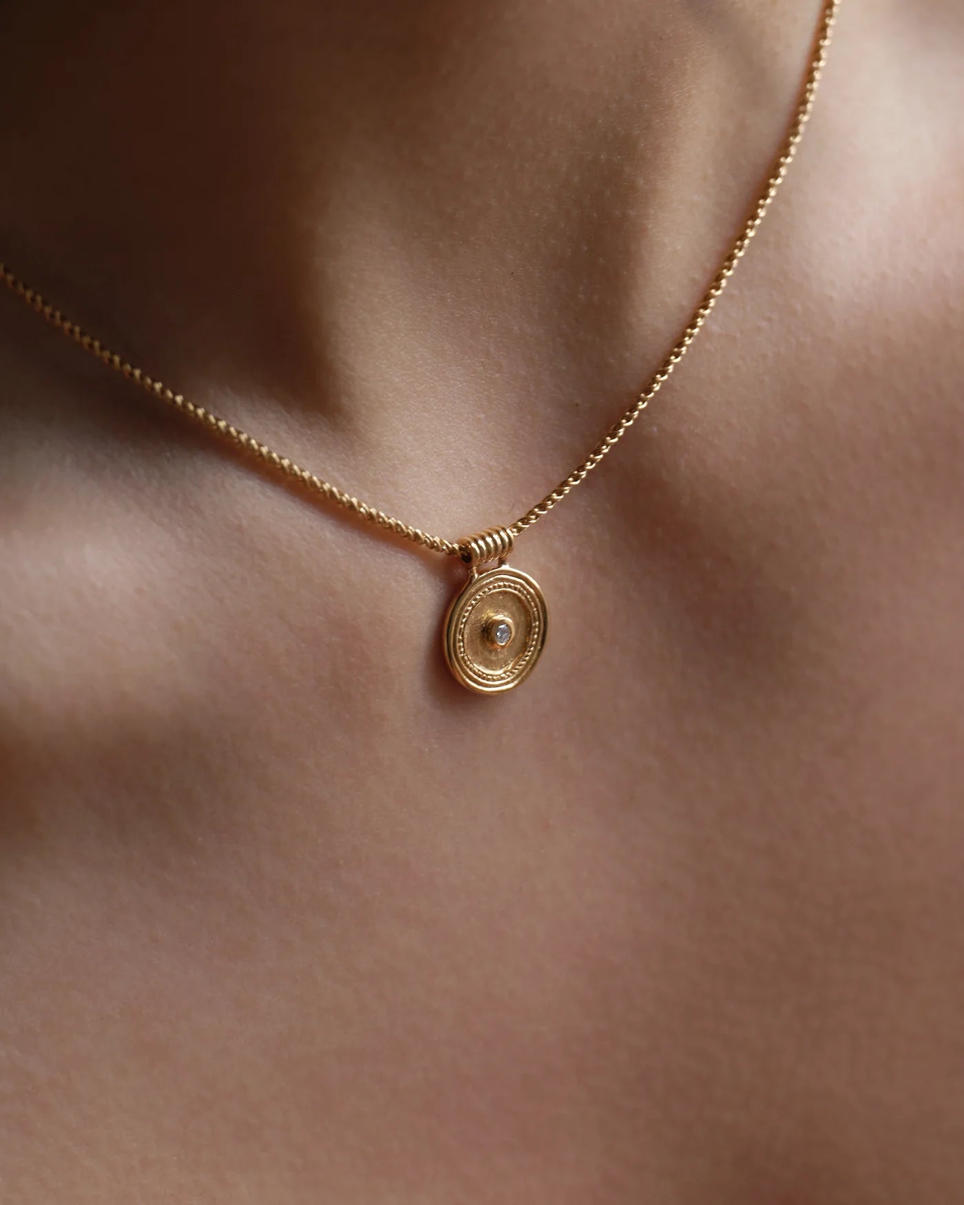 Temple of the Sun Capella Coin Necklace, Gold